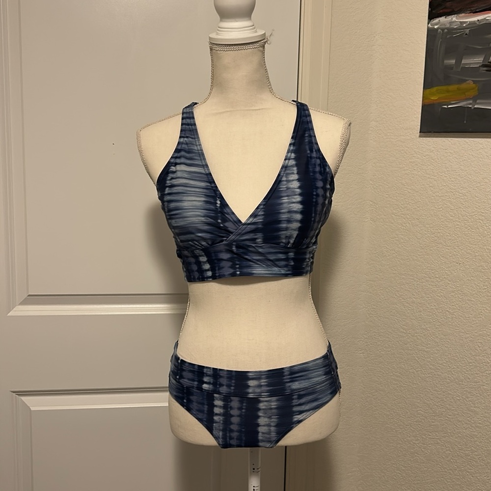 Prana Blue Tie-Dye Bikini Set